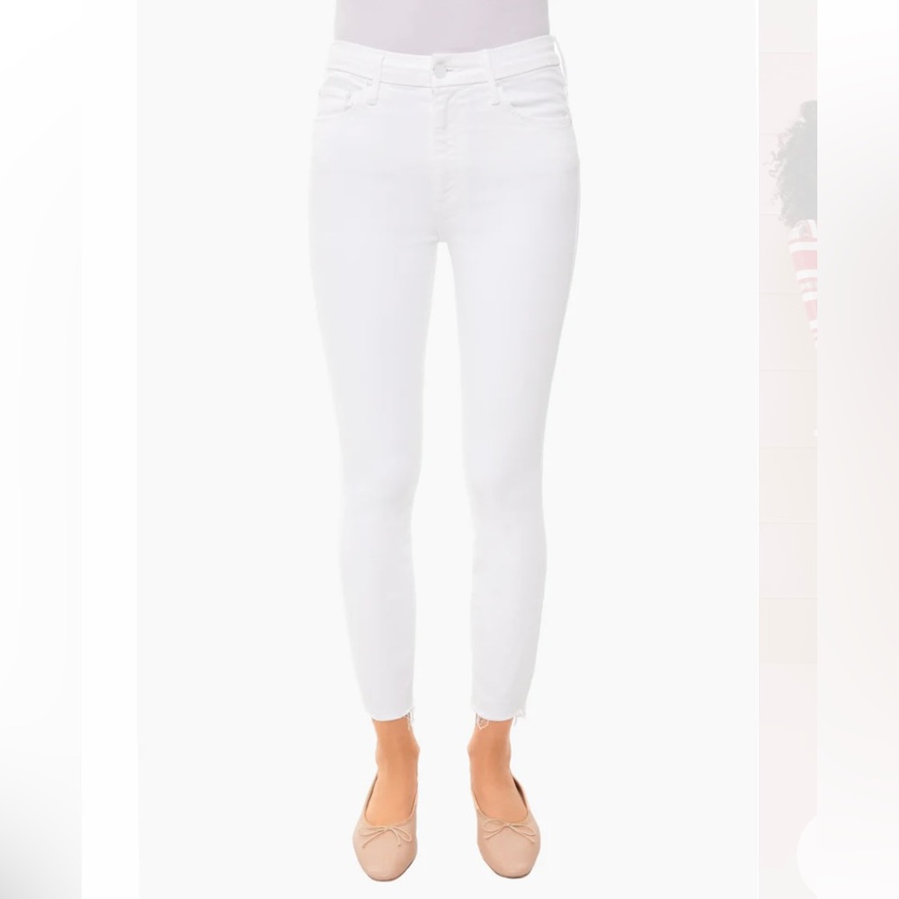 MOTHER High Waisted Looker Ankle Fray Jean